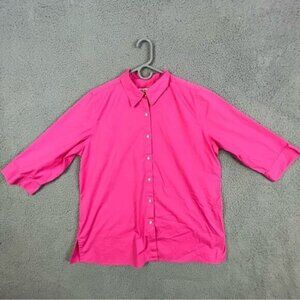 SAKS FIFTH AVENUE WOMENS PINK BLOUSE SIZE 14